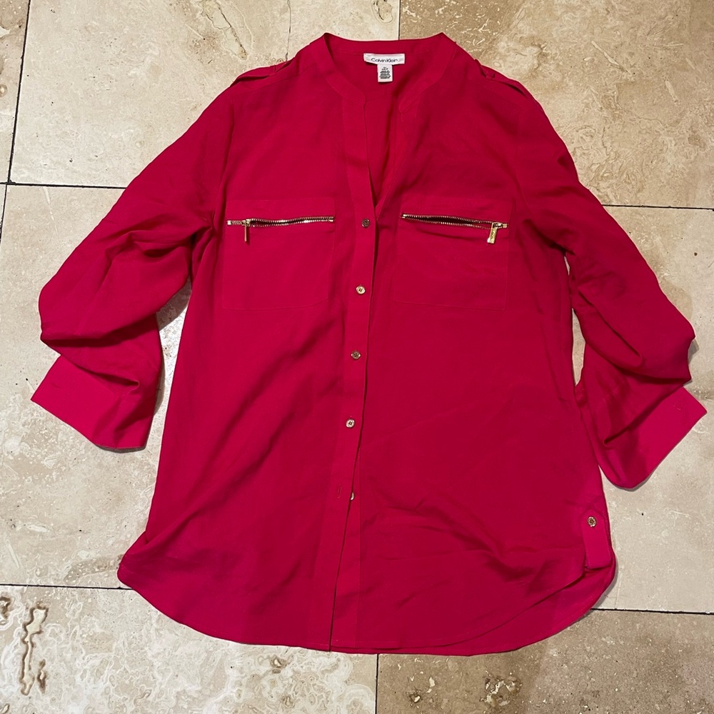 Calvin Klein Fuchsia Button-Down Shirt